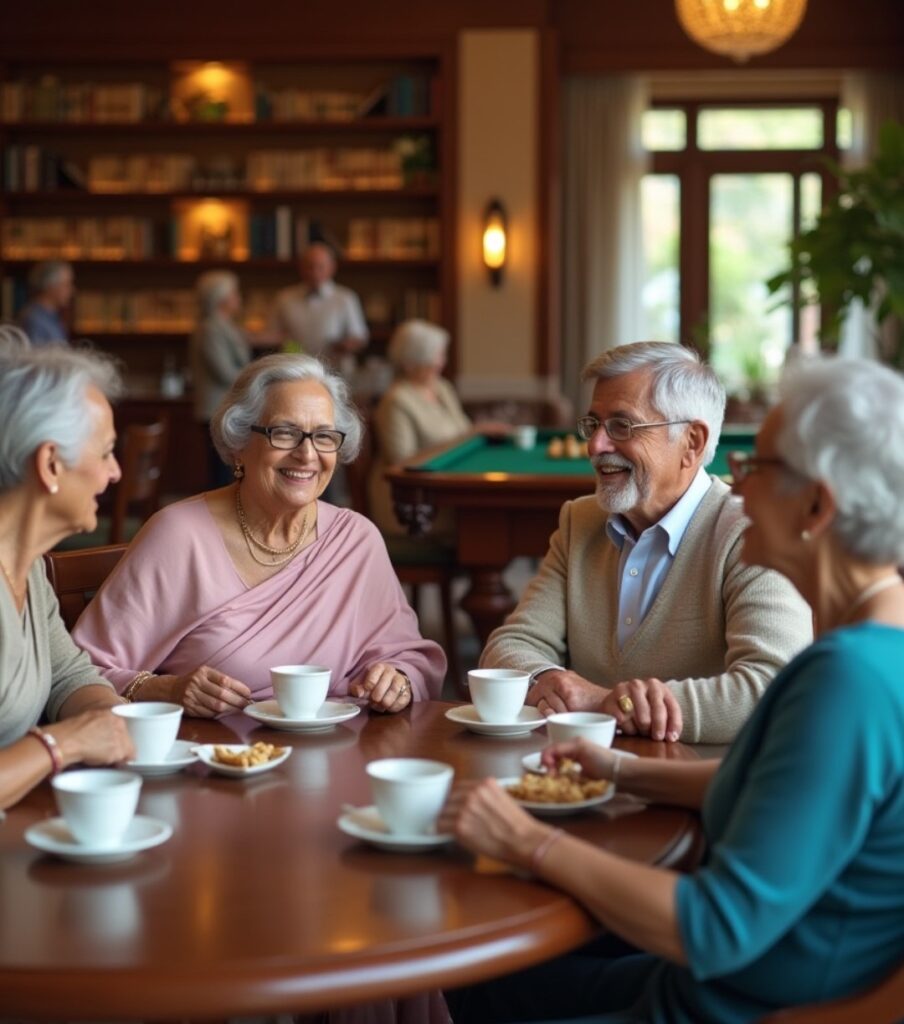 Old People Having Tea